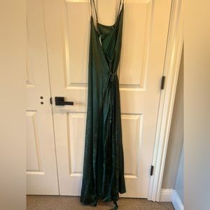 Wrap satin gown